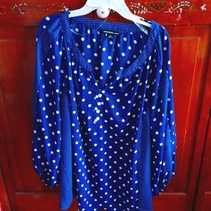 BLUE polka dot dress shirt
